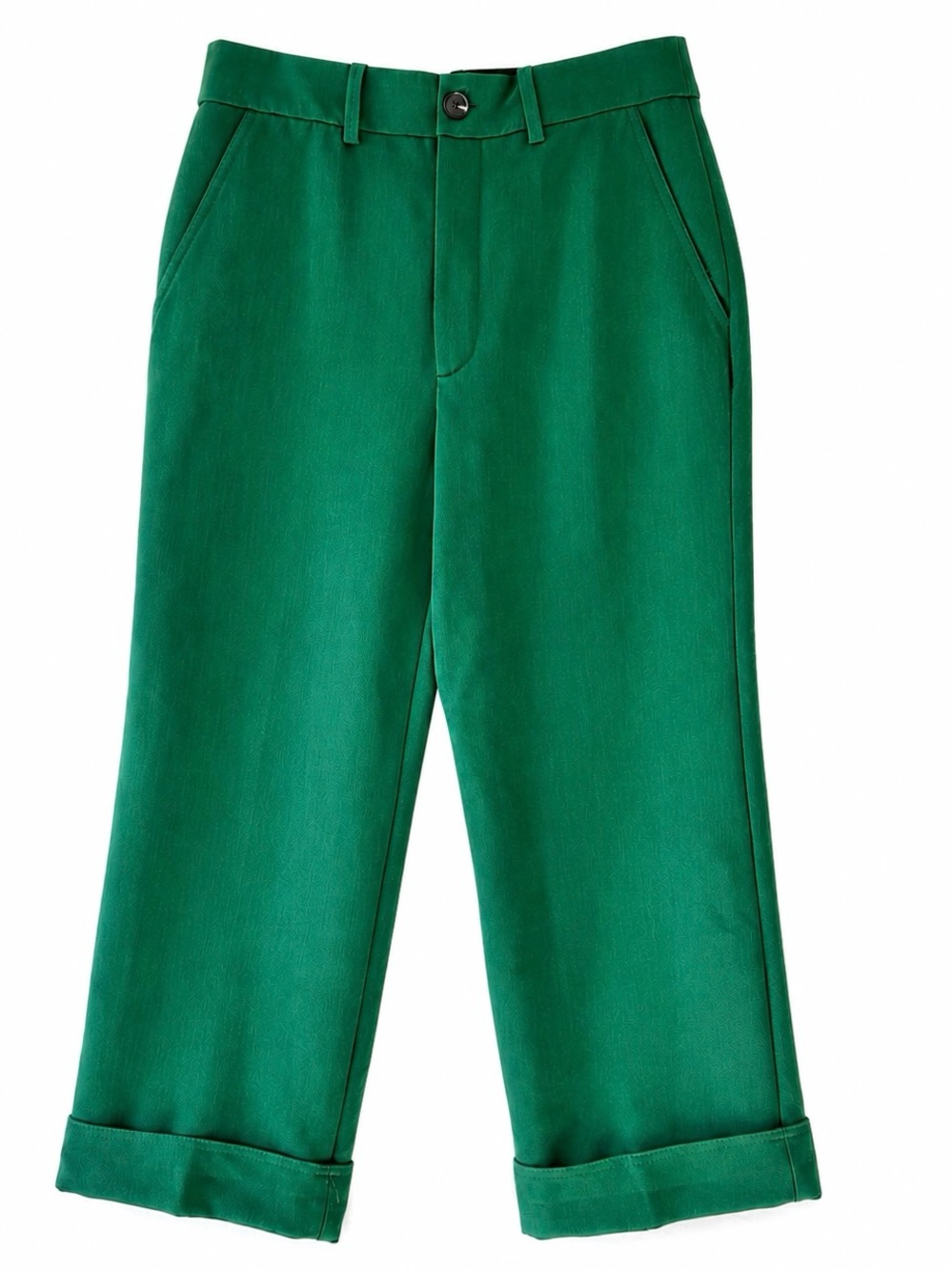 ZARA Grass Green Cropped Career Ankle Pants Cuffed Hem High Rise Size Small